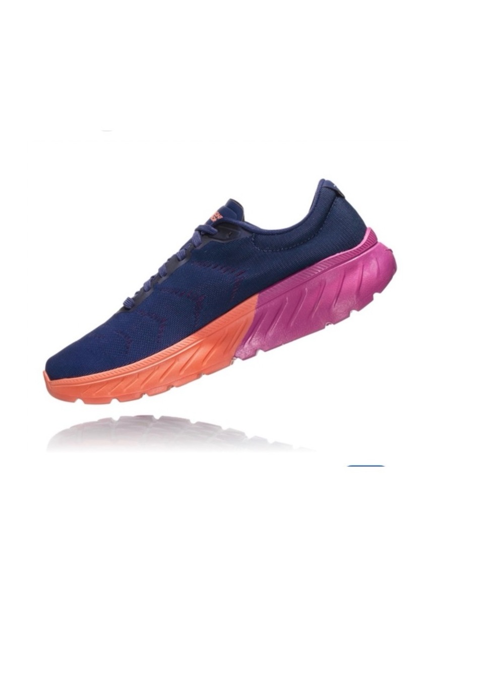 Hoka Women's Navy with Coral and Pink Athletic Running Shoe - Picture 2 of 16